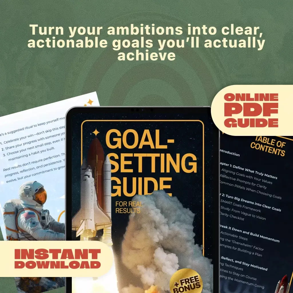 Goal-Setting Guide for Real Results – Printable Goal Planner, SMART Goals Workbook & Productivity Template for Achievable Success